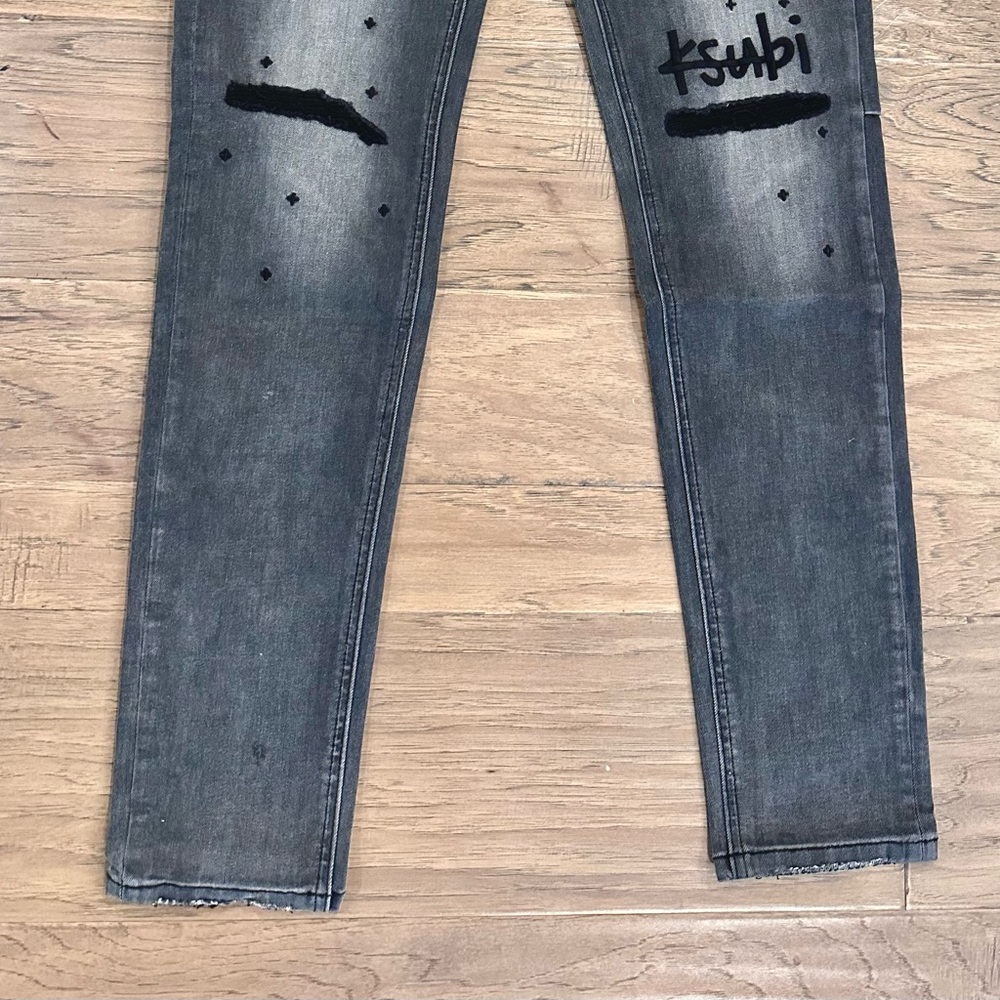 Ksubi Men's Grey Black Skinny Distressed Jeans - Picture 5 of 5